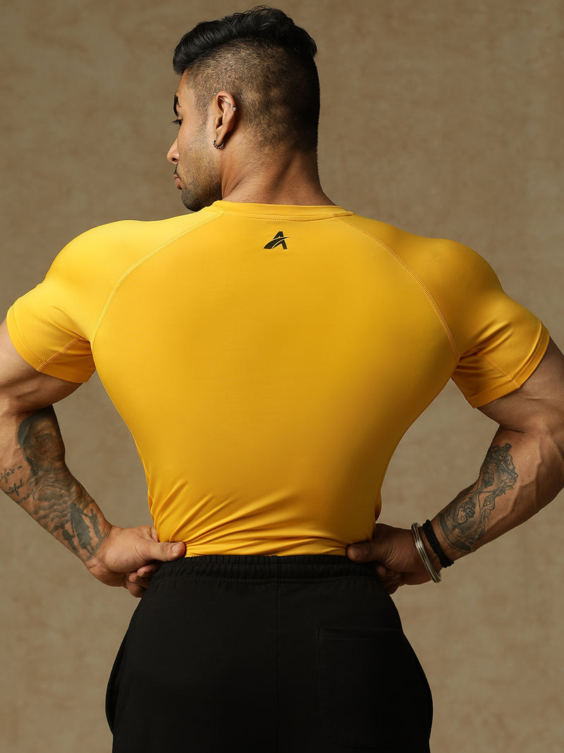 Basic Compression T-shirt Yellow