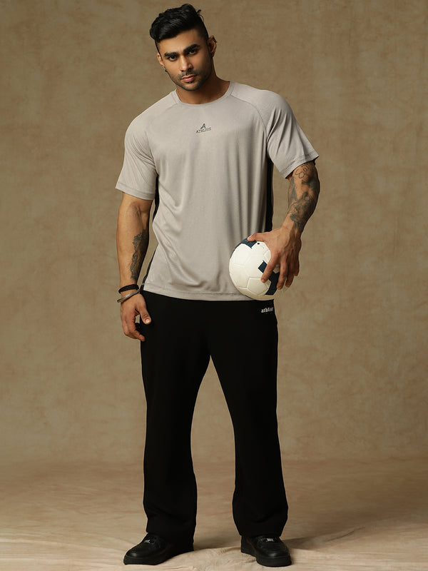 Contrast Side Panel T-Shirt Gray