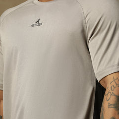 Contrast Side Panel T-Shirt Gray