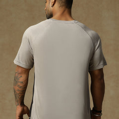 Contrast Side Panel T-Shirt Gray