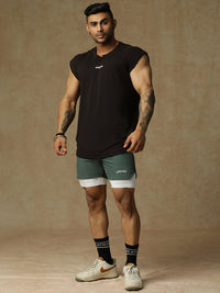 2 in 1 Lining Shorts Forest Green Athlisis Sports
