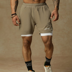 2 in 1 Lining Shorts Tan