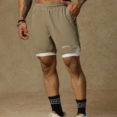 2 in 1 Lining Shorts Tan