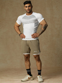 2 in 1 Lining Shorts Tan Athlisis Sports