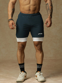 2 in 1 Lining Shorts Teal Athlisis Sports