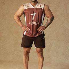 Power Mesh Jersey Tank Brown