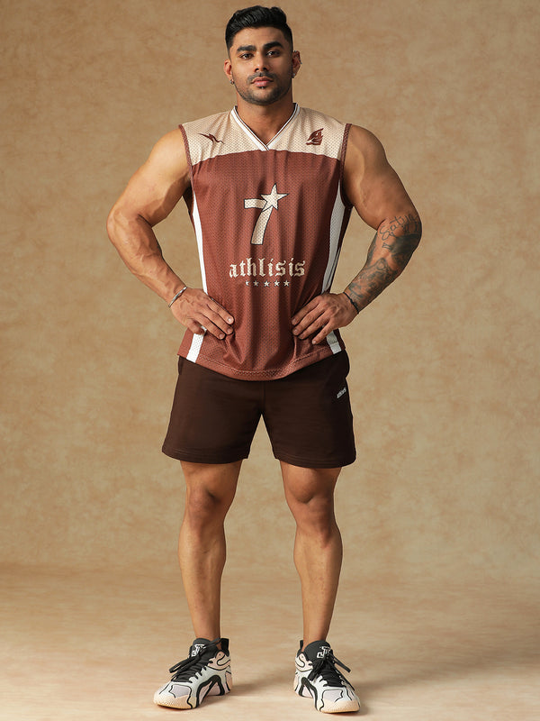 Power Mesh Jersey Tank Brown