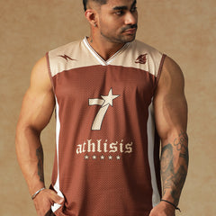 Power Mesh Jersey Tank Brown