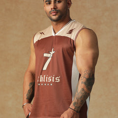 Power Mesh Jersey Tank Brown