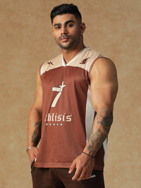 Power Mesh Jersey Tank Brown