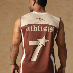 Power Mesh Jersey Tank Brown