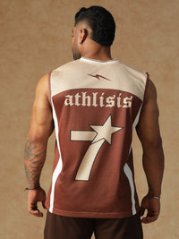 Power Mesh Jersey Tank Brown