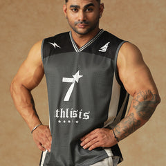 Power Mesh Jersey Tank Black