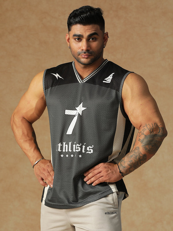 Power Mesh Jersey Tank Black