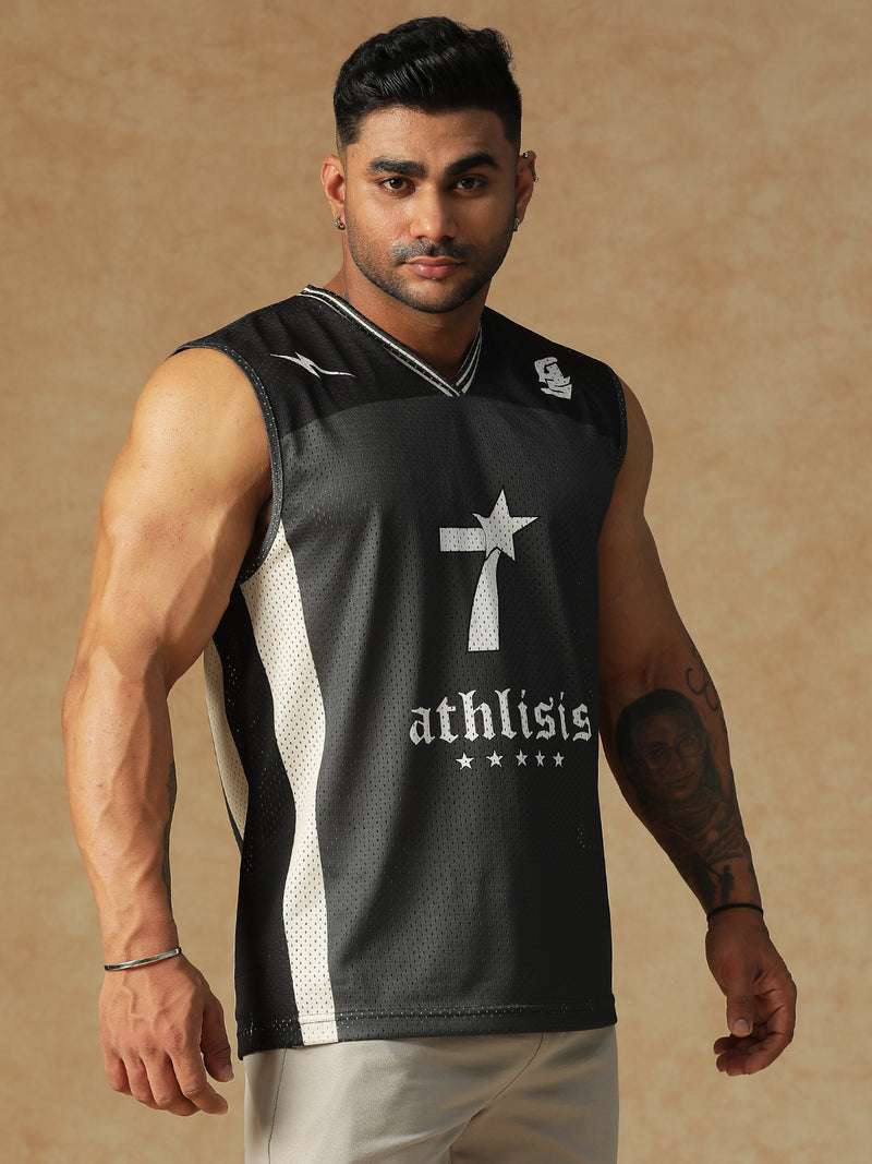 Power Mesh Jersey Tank Black