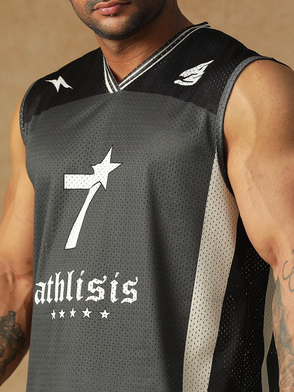 Power Mesh Jersey Tank Black