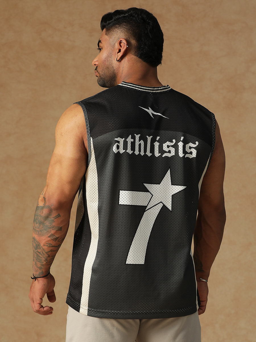 Power Mesh Jersey Tank Black