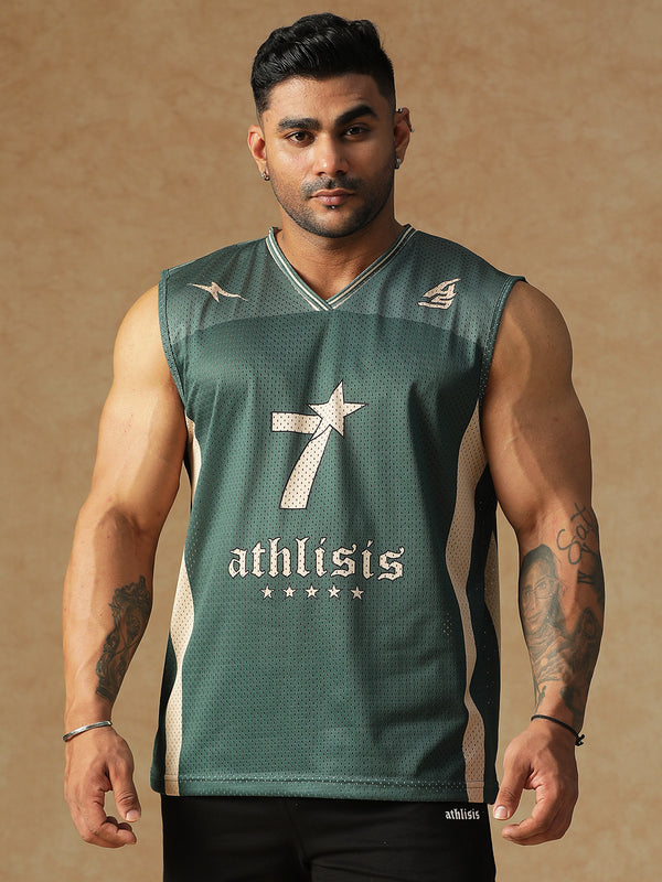 Power Mesh Jersey Tank Green