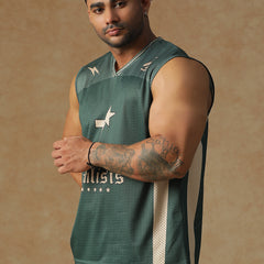 Power Mesh Jersey Tank Green