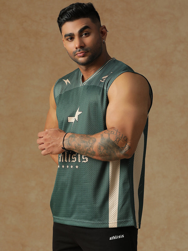 Power Mesh Jersey Tank Green