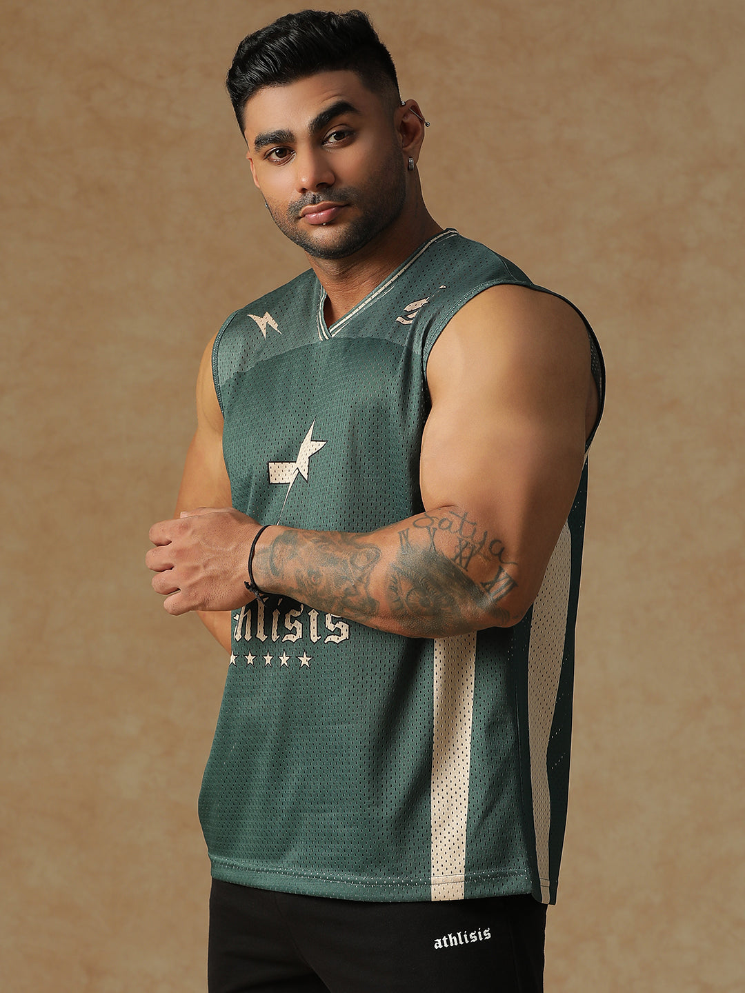 Power Mesh Jersey Tank Green