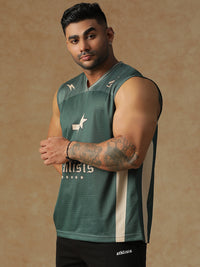 Power Mesh Jersey Tank Green