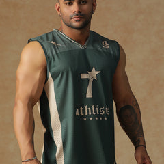 Power Mesh Jersey Tank Green