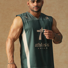 Power Mesh Jersey Tank Green