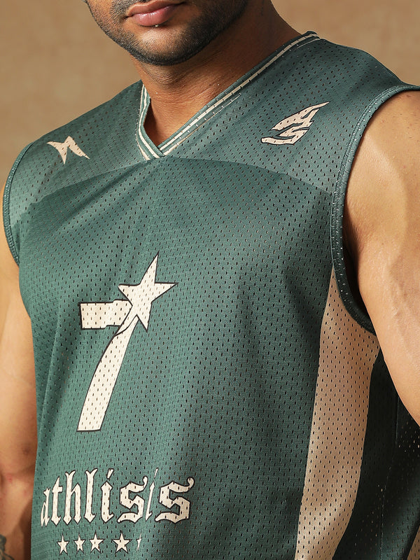 Power Mesh Jersey Tank Green