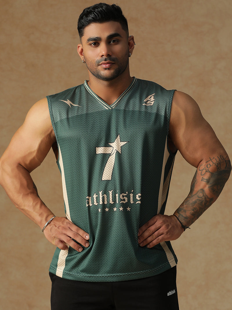 Power Mesh Jersey Tank Green