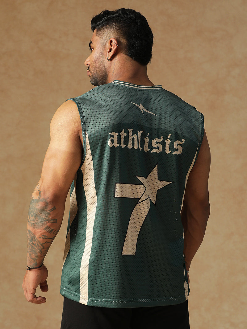 Power Mesh Jersey Tank Green