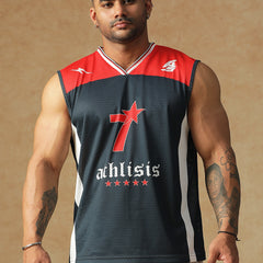 Power Mesh Jersey Tank Navy