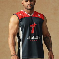 Power Mesh Jersey Tank Navy