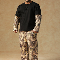 Camo Fusion Layered T-shirt Beige