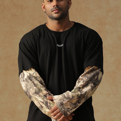 Camo Fusion Layered T-shirt Beige