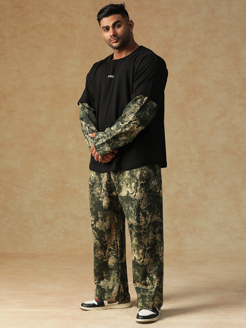 Camo Fusion Layered T-shirt Green