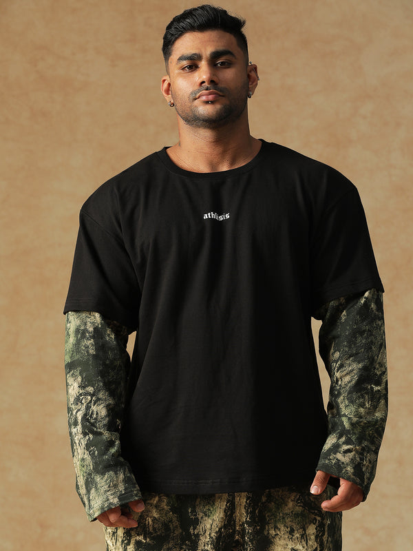 Camo Fusion Layered T-shirt Green