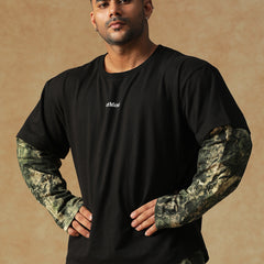 Camo Fusion Layered T-shirt Green