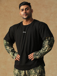 Camo Fusion Layered T-shirt Green