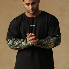 Camo Fusion Layered T-shirt Green