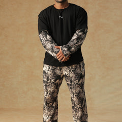 Camo Fusion Layered T-shirt B&W
