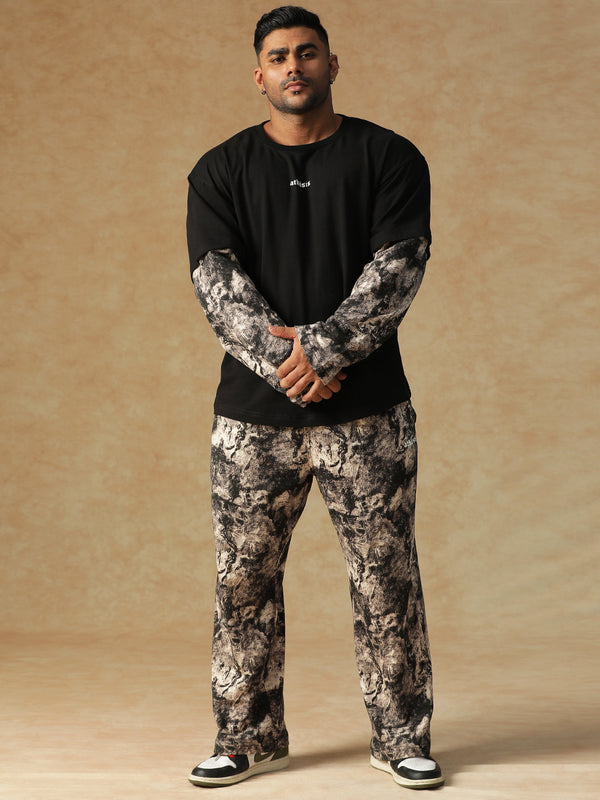 Camo Fusion Layered T-shirt B&W