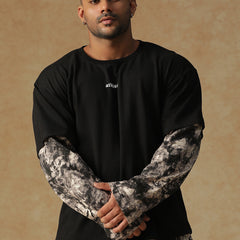 Camo Fusion Layered T-shirt B&W