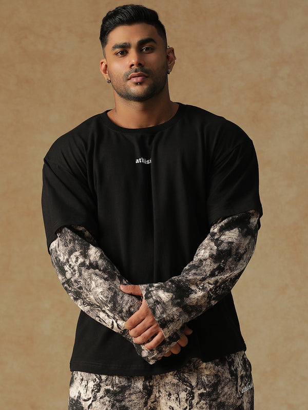 Camo Fusion Layered T-shirt B&W