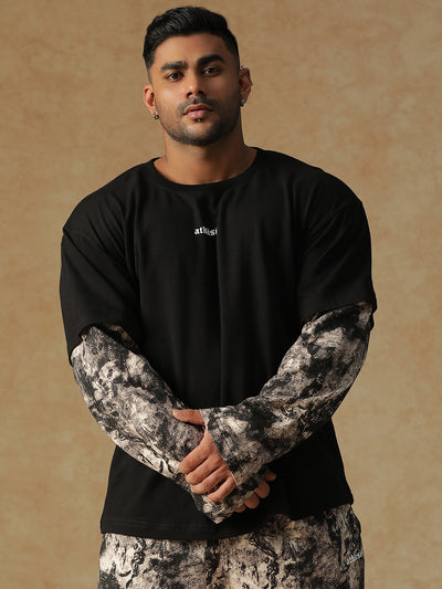 Camo Fusion Layered T-shirt B&W