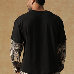 Camo Fusion Layered T-shirt B&W