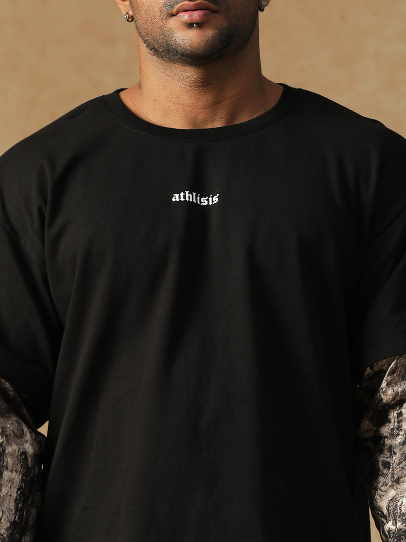 Camo Fusion Layered T-shirt B&W