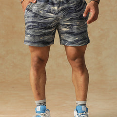 Printed Ocean Wave Shorts