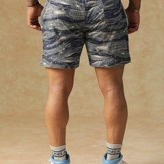 Printed Ocean Wave Shorts