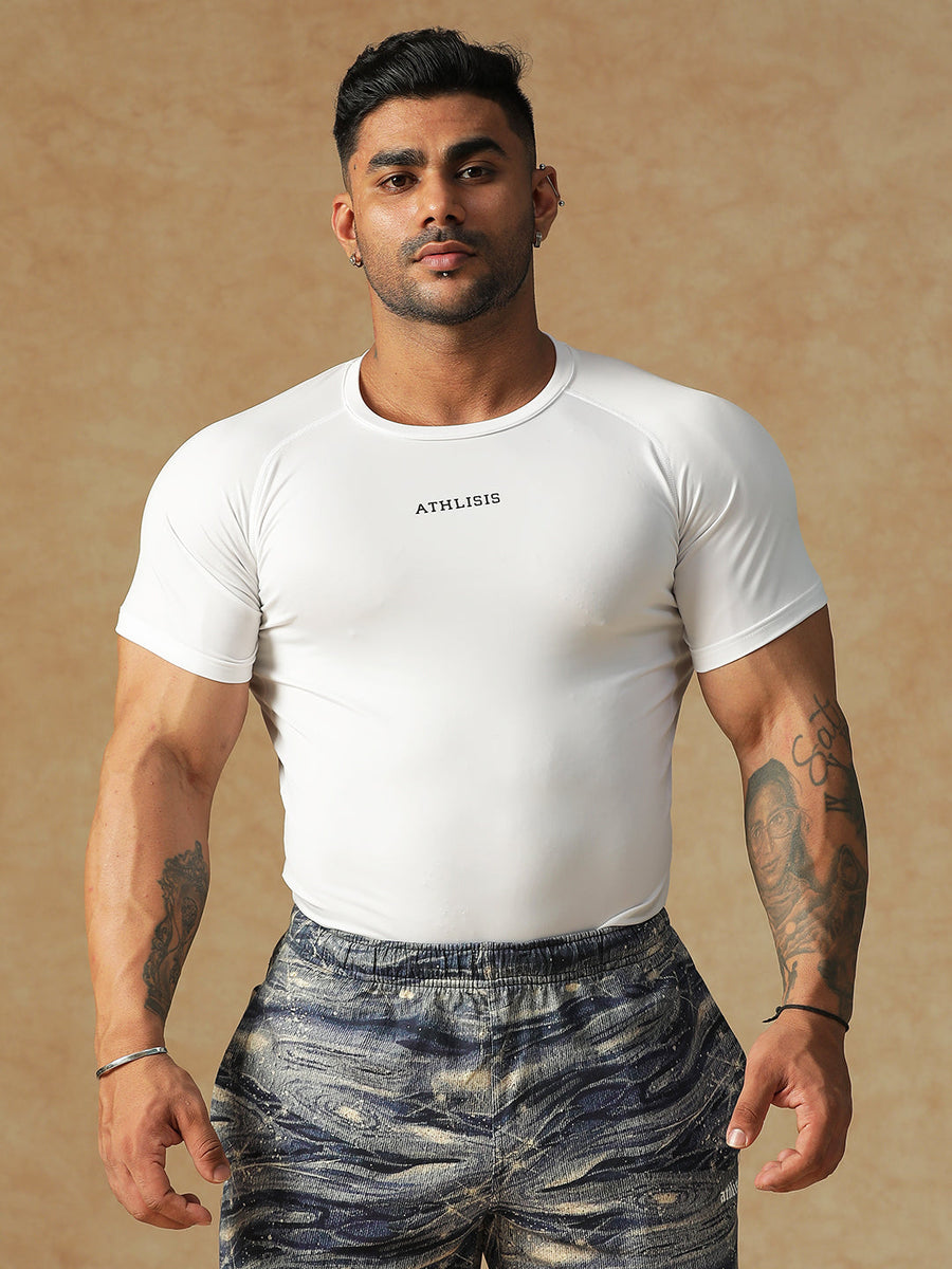 Basic Compression T-shirt White Athlisis Sports